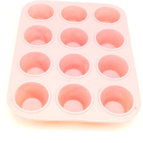 Imagem de Assadeira de silicone para cupcake 12 cavidades verm
