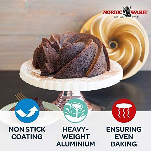 Imagem de Assadeira Dourada Heritage Bundt Nordic Ware - Resistente e Durável