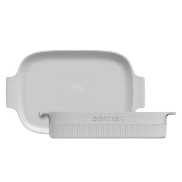 Assadeira e Travessa Refrataria de Porcelana Branca 37x26x7cm Germer Imagem de Assadeira e Travessa Refrataria de Porcelana Branca 37x26x7cm Germer