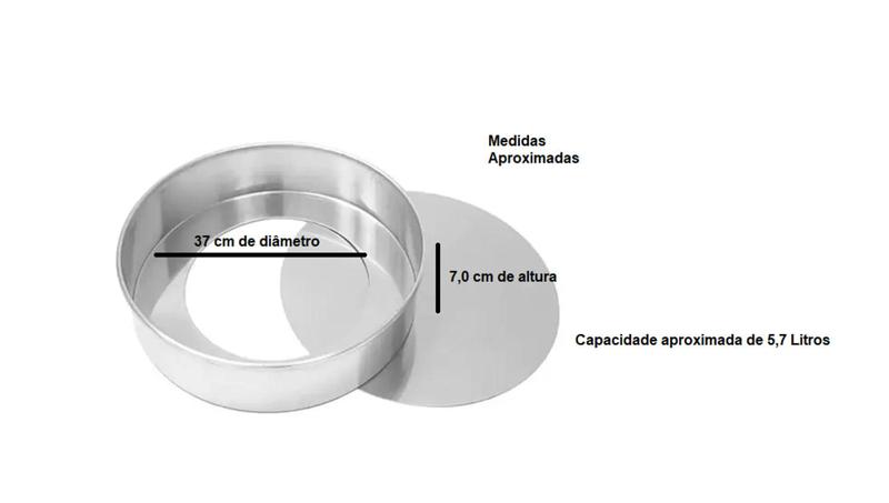 Assadeira Em Alumínio Profissional Forma Redonda Lisa Com Fundo Falso Fundo Removível Tamanho 35 - Garcia Atacadista Imagem de Assadeira Em Alumínio Profissional Forma Redonda Lisa Com Fundo Falso Fundo Removível Tamanho 35