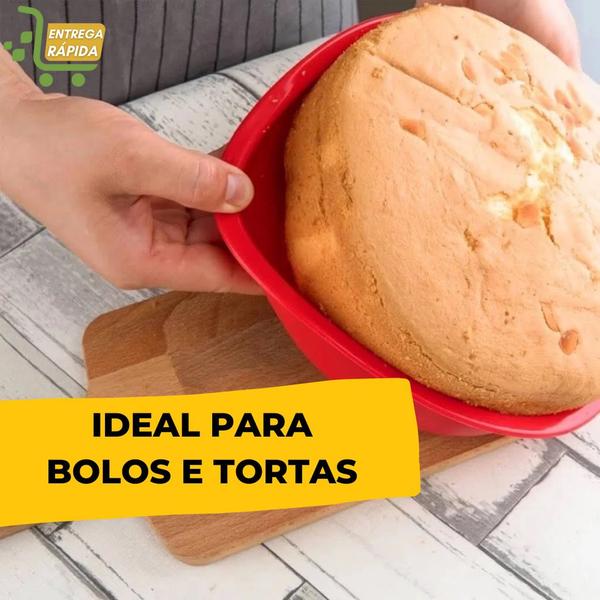 Imagem de Assadeira Forma de Silicone Redonda para Bolo Torta Empadão Antiaderente