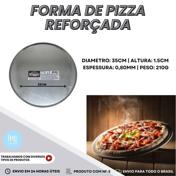 Imagem de Assadeira Forma Para Paes Pizza Profissional 35 Cm - 5Und