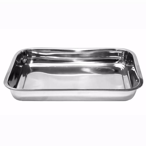 Assadeira Forma Retangular Alta Aço Inox 32 X 22 X 4Cm - Kehome Imagem de Assadeira Forma Retangular Alta Aço Inox 32 X 22 X 4Cm