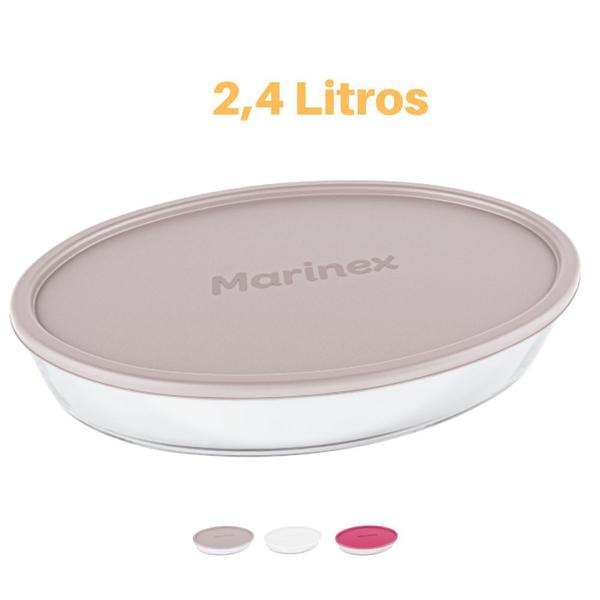 Assadeira Oval Vidro Com Tampa 2,4L Refratário Marinex - NADIR FIGUEREIDO Imagem de Assadeira Oval Vidro Com Tampa 2,4L Refratário Marinex