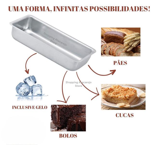 Assadeira Pão Caseiro Bolo Inglês Pão De Forma Cuca Cake Forma de Gelo N3 - MP ALUMINIO Imagem de Assadeira Pão Caseiro Bolo Inglês Pão De Forma Cuca Cake Forma de Gelo N3