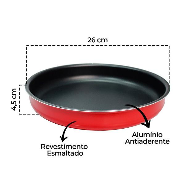 Imagem de Assadeira Redonda 26cm Antiaderente Vermelha Para Bolo Torta