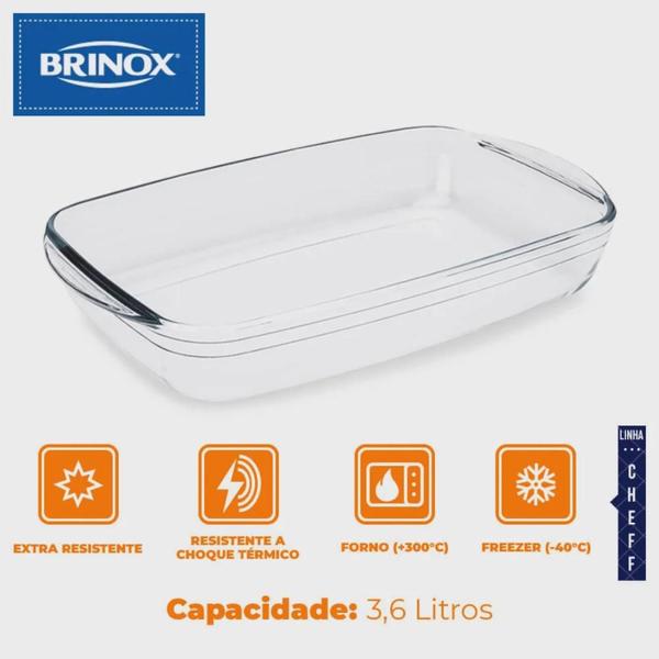 Imagem de Assadeira Retangular Brinox Chef 3,6L