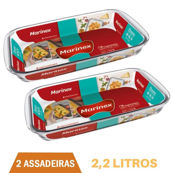 Assadeira Retangular De Vidro 2,2L Refratário Marinex - 2Un - NADIR FIGUEREIDO Imagem de Assadeira Retangular De Vidro 2,2L Refratário Marinex - 2Un