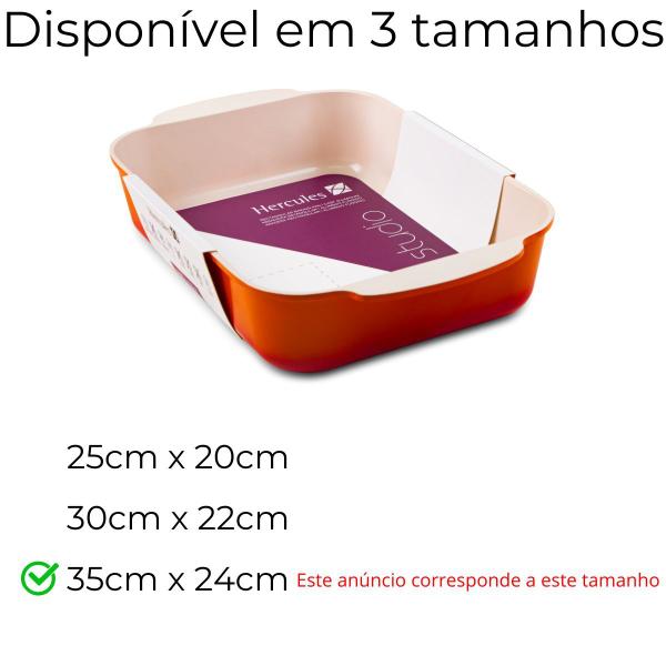 Imagem de Assadeira Retangular Hercules 35x24cm Laranja PA9000-A35P