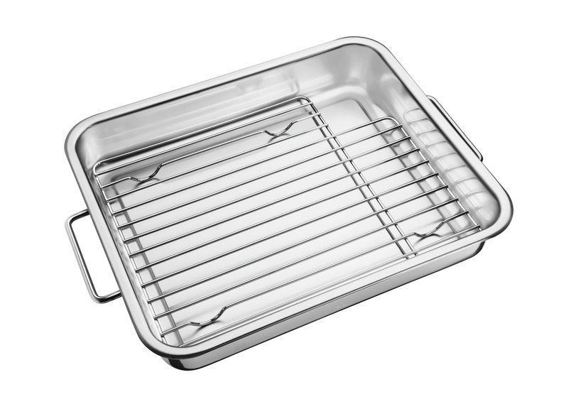 Imagem de Assadeira service em aco inox com grelha 39 x 33 cm tramontina