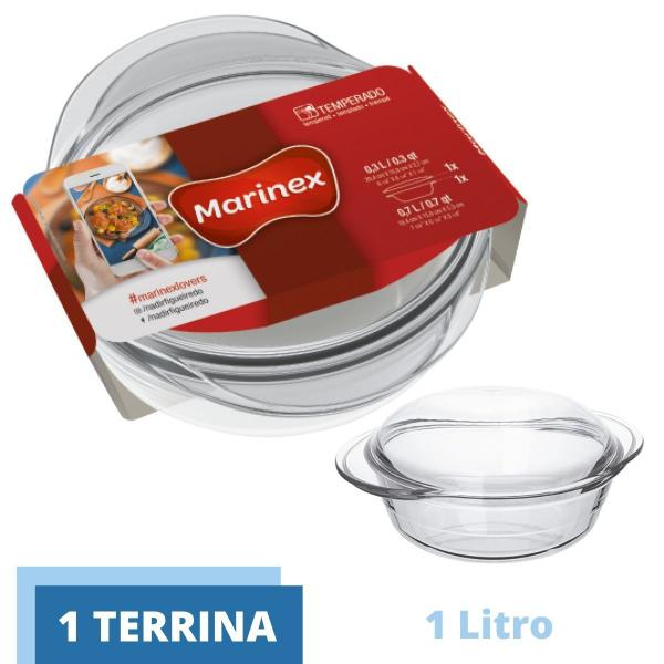 Assadeira Tigela Vidro Terrina 1L Base 0,7L Tampa 0,3L Nadir - NADIR FIGUEREIDO Imagem de Assadeira Tigela Vidro Terrina 1L Base 0,7L Tampa 0,3L Nadir
