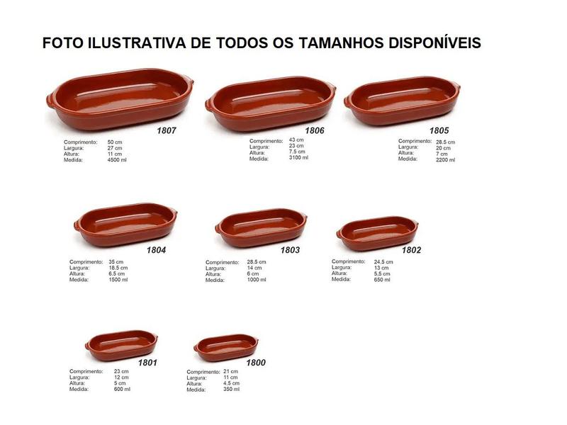 Imagem de Assadeira Travessa de Cerâmica de Barro Vermelha Motta nº 5 - 4500ml (1807)