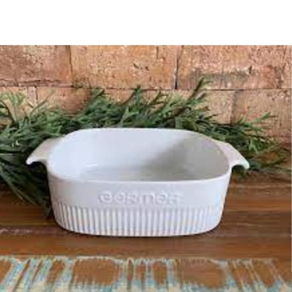 Assadeira Travessa Refrataria Porcelana Branca 21x21x7cm Germer Imagem de Assadeira Travessa Refrataria Porcelana Branca 21x21x7cm Germer