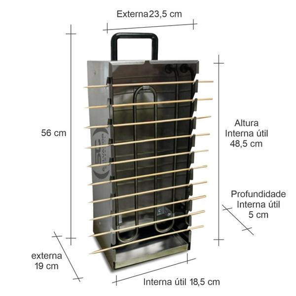 Imagem de Assador Elét. 10 Espetos Pr199E 220V + 100 Espetinhos Progás