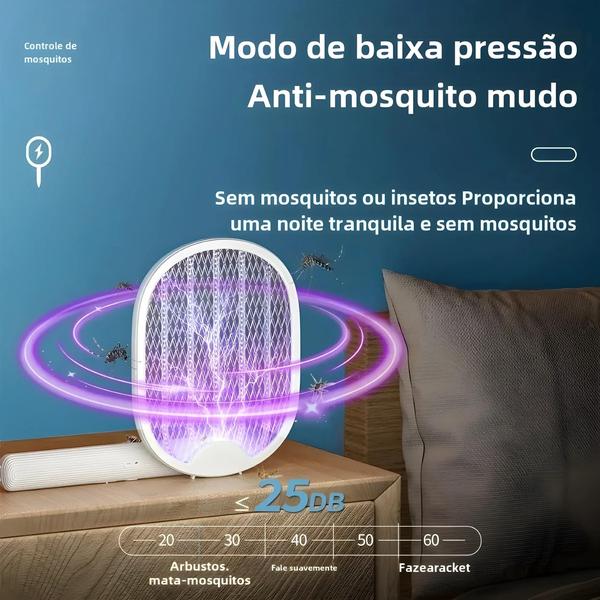 Imagem de Assassino De Mosquito Elétrico Recarregável USB Dobrável Com Armadilha Para Moscas Com Luz UV Bug