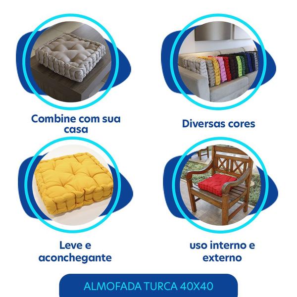 Imagem de Assento Almofada Futon Turca 40x40x10CM - Caqui