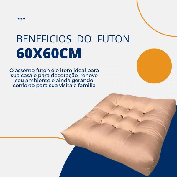 Imagem de Assento Almofada Grande Cheia Cadeira Sofá Poltrona Decorativa Banco Pallet Futon 60x60CM