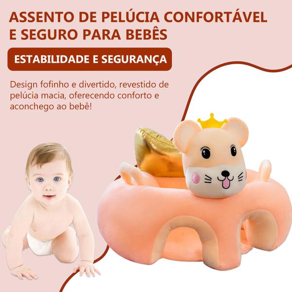 Imagem de Assento Almofada para Bebê Sentar Macio Acolchoado Sofazinho de Pelúcia Antiqueda