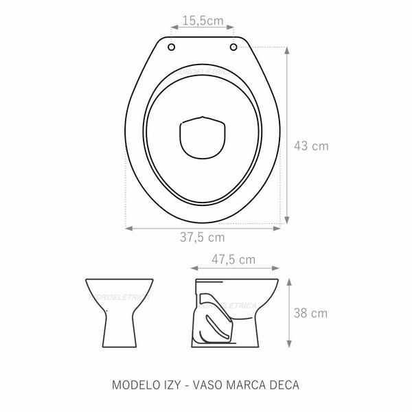 Imagem de Assento Almofadado Izy Branco Tampa para Vaso Deca