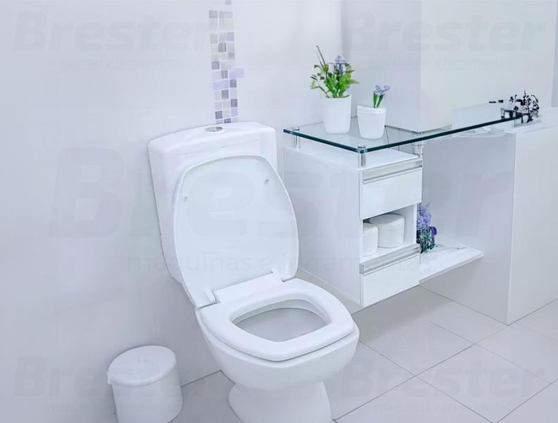 Imagem de Assento Almofadado Tampa Para Privada Vaso Sanitário Retangular Thema Universal Astra