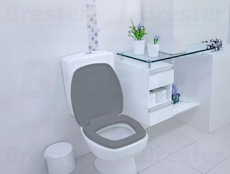 Imagem de Assento Almofadado Tampa Para Privada Vaso Sanitário Retangular Thema Universal Astra