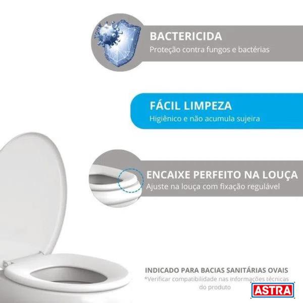 Imagem de Assento astra oval tampa privada universal bege marmorizado