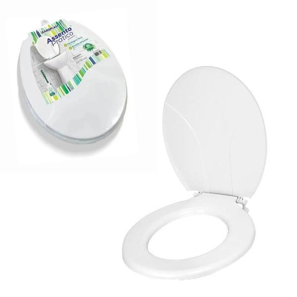 Imagem de Assento branco para vaso sanitario oval universal todos os modelos de privada