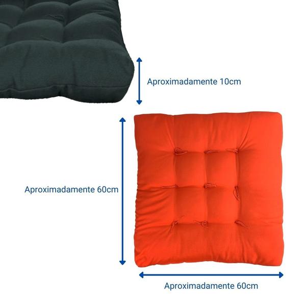 Imagem de Assento Cadeira Futton 60x60CM Rosa Almofada Banco Pallet Futon Decoração Rosa