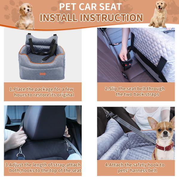 Imagem de Assento de carro para cães EUHAMS Memory Foam Booster Seat para cães pequenos