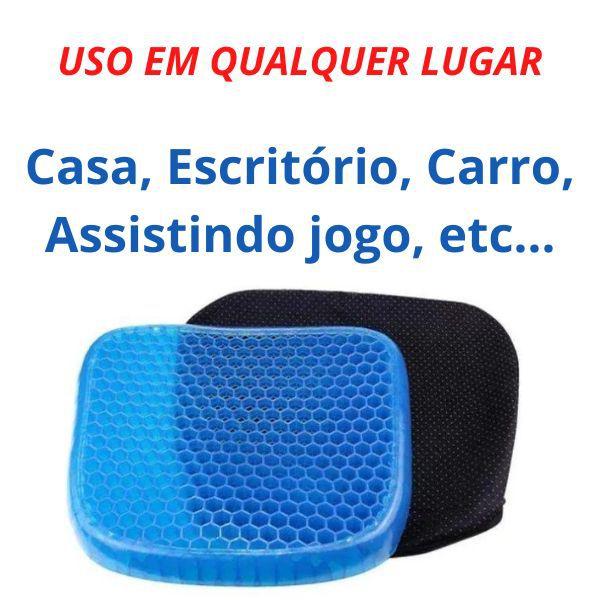 Imagem de Assento de Gel Silicone Almofada Ortopédico Egg Sit com Capa 