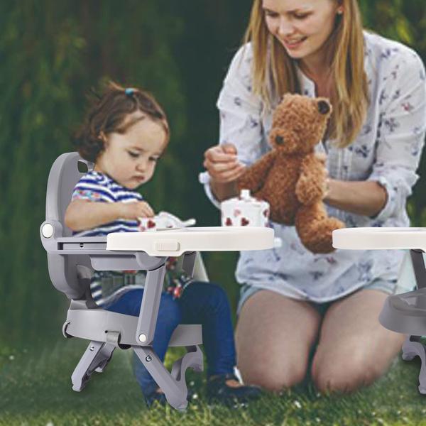 Imagem de Assento elevatório Bebamour Grow com lanche de bolso para mesa de jantar