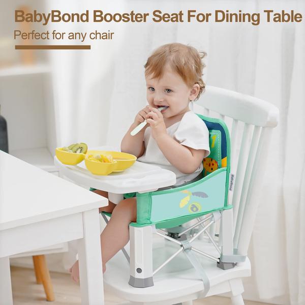 Imagem de Assento elevatório de viagem para bebês BabyBond atualizado com bandeja dupla