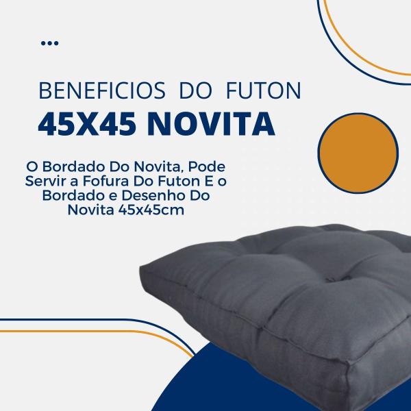 Imagem de Assento Futon Novita 45x45cm Artesanal Decoração Poltrona Cama Almofada Sofá