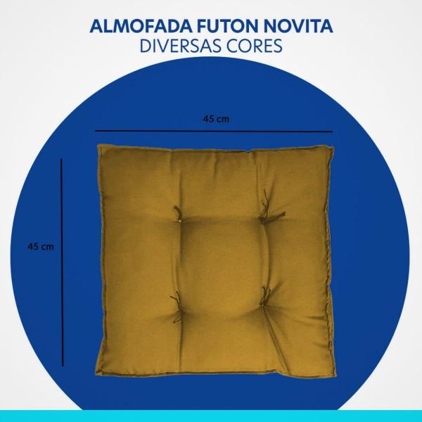 Imagem de Assento Futon Novita 45x45cm Artesanal Decoração Poltrona Cama Almofada Sofá