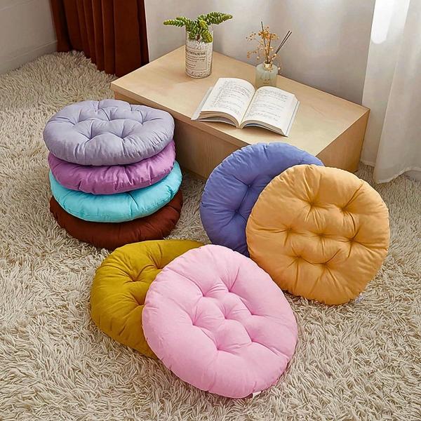 Imagem de Assento Futton Liso Redondo Decorativo Macio 40cm C/Diversas Cores Futon Para Cadeira Sofá Pallet Decorativa