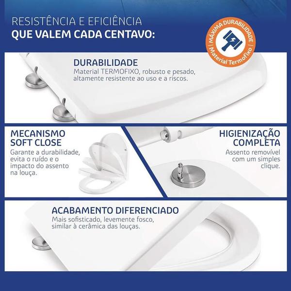 Assento Incepa Thema Cinza Soft Close Easy Clean Tigre PP Imagem de Assento Incepa Thema Cinza Soft Close Easy Clean Tigre PP