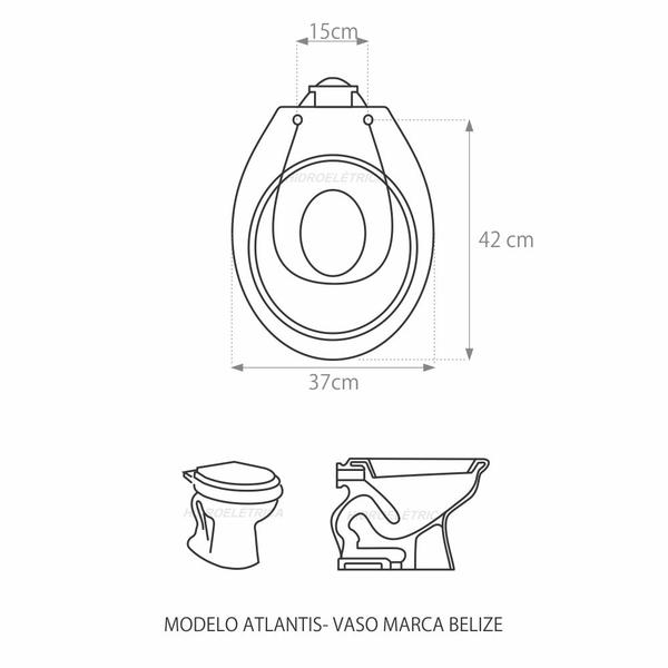 Imagem de Assento Laqueado Atlantis Branco Tampa para Vaso Belize em Mdf 