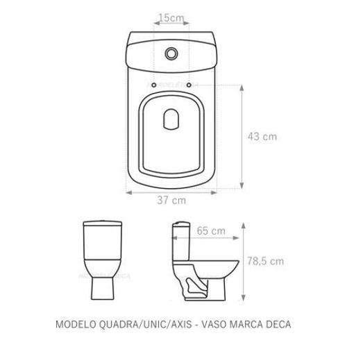 Imagem de Assento Laqueado Axis Branco Tampa Vaso Deca Em Mdf Branco