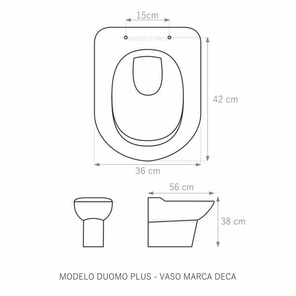 Imagem de Assento Laqueado Duomo Plus Branco Tampa Para Vaso Deca Mdf