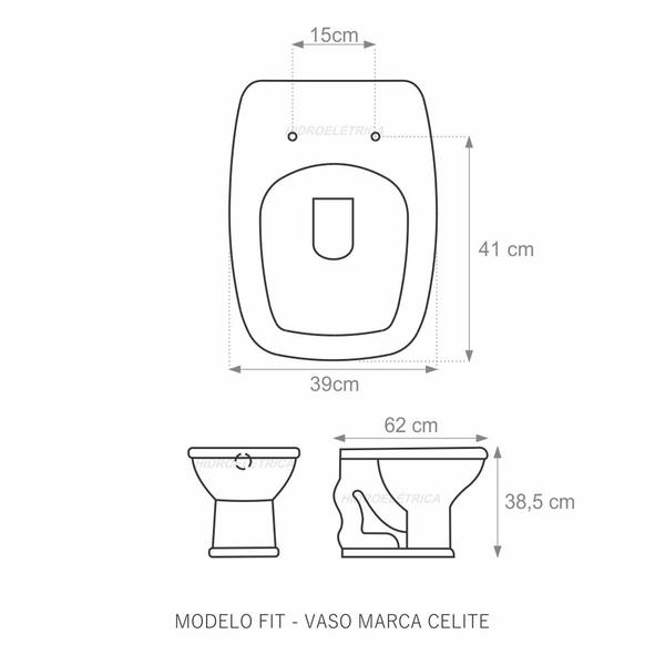 Imagem de Assento Laqueado Fit Agua Marinha Tampa Celite Mdf  