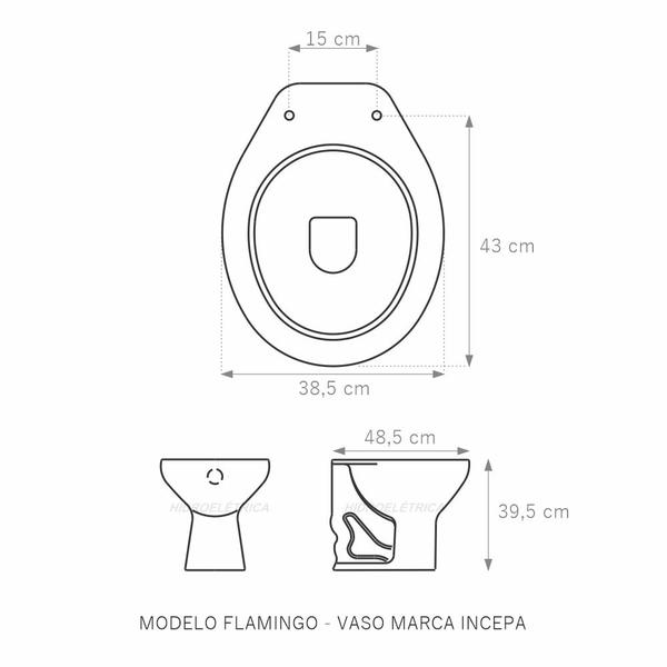 Assento Laqueado Flamingo Branco Tampa para Vaso Incepa em Mdf - LOJAROCCA Imagem de Assento Laqueado Flamingo Branco Tampa para Vaso Incepa em Mdf