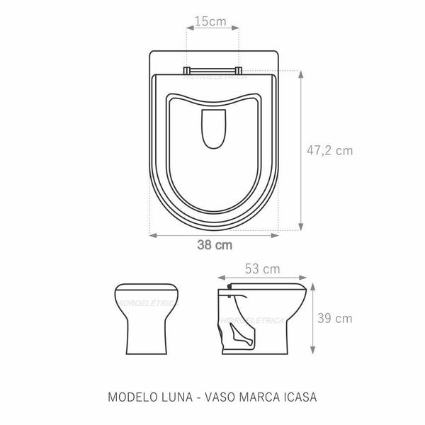 Imagem de Assento Laqueado Luna Branco Tampa Para Vaso Icasa Em Mdf