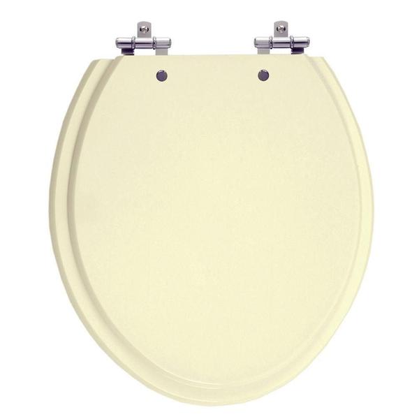 Imagem de Assento Laqueado Oval Creme Tampa Para Vaso Universal Em Mdf