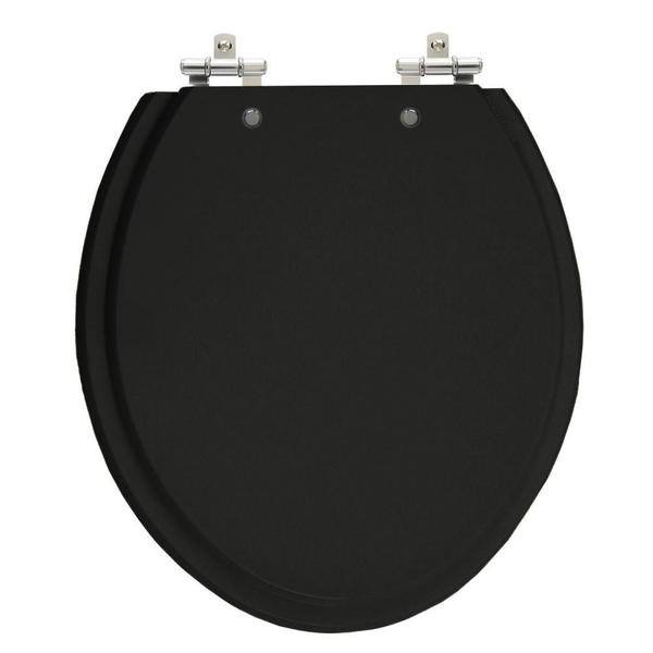Assento Laqueado Oval Preto Tampa Para Vaso Universal Em Mdf - Lojarocca Imagem de Assento Laqueado Oval Preto Tampa Para Vaso Universal Em Mdf