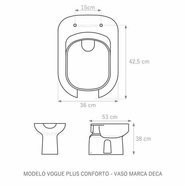 Imagem de Assento Laqueado Vogue Plus Conforto Branco Tampa Vaso Deca