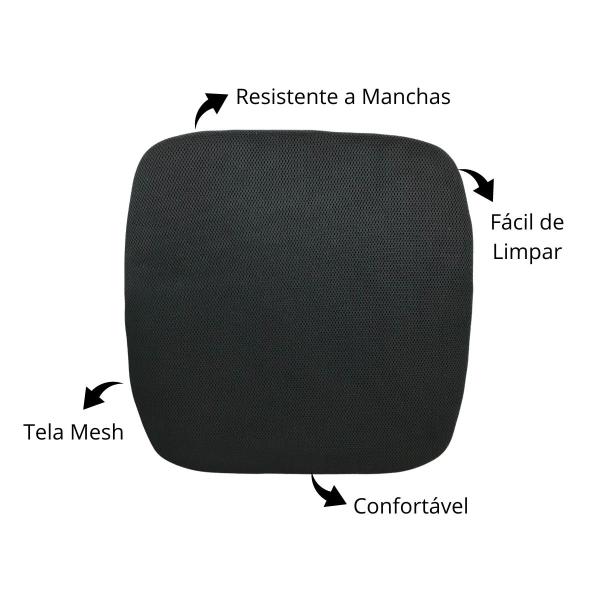 Imagem de Assento P/ Cadeira De Escritorio Tela Mesh Ergonômico Preto