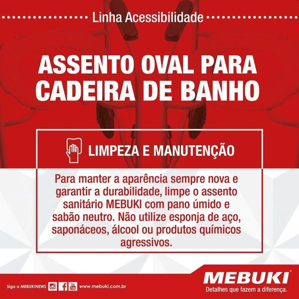 Imagem de Assento para cadeira almofadado sem tampa fechado branco - mebuki 