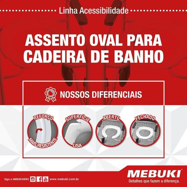 Imagem de Assento para cadeira almofadado sem tampa fechado branco - mebuki 