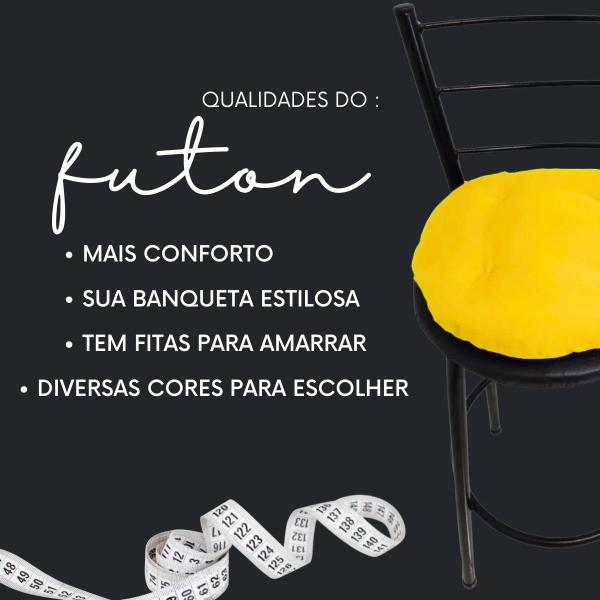 Imagem de Assento Para Cadeira Futon Redondo 30cm Para Banquetas de 35 Cm Futton Com Fitas Para Amarrar