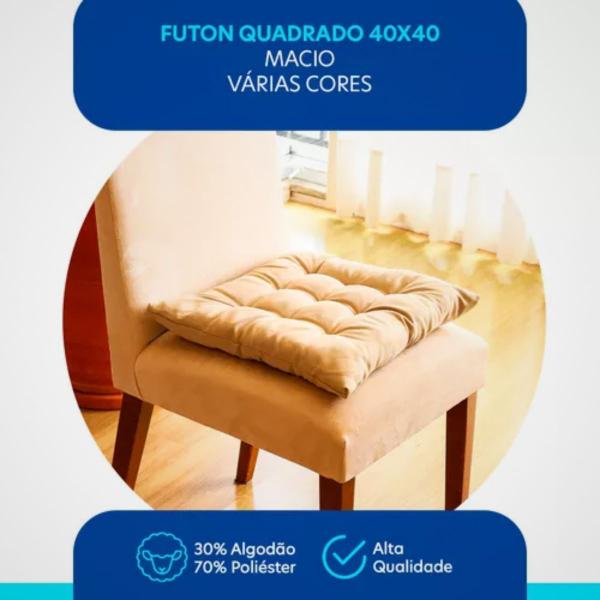 Imagem de Assento Para Cadeira Futton Maio C/Fitas Para Amarrar Em Bancos Banquetas Cadeiras Pallets Sofá 40x40cm Futon Com Diversos Modelos